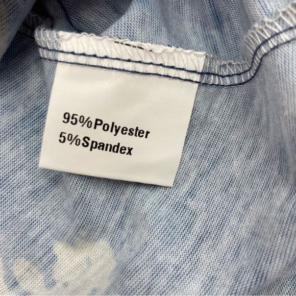 Chicyea Floral Print Dress / Tunic SZ XL Above Knee Cold Shoulder Style Blue New - Picture 8 of 10